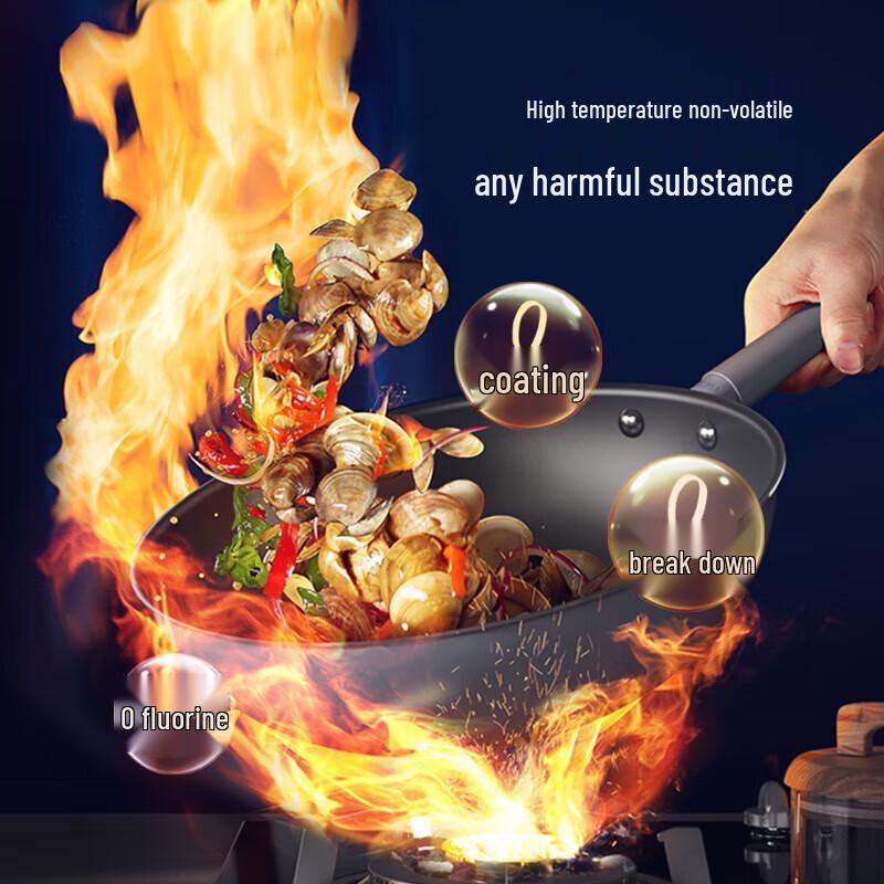 Sanhe 30cm Titanium Alloy Non-Stick Wok with Lid