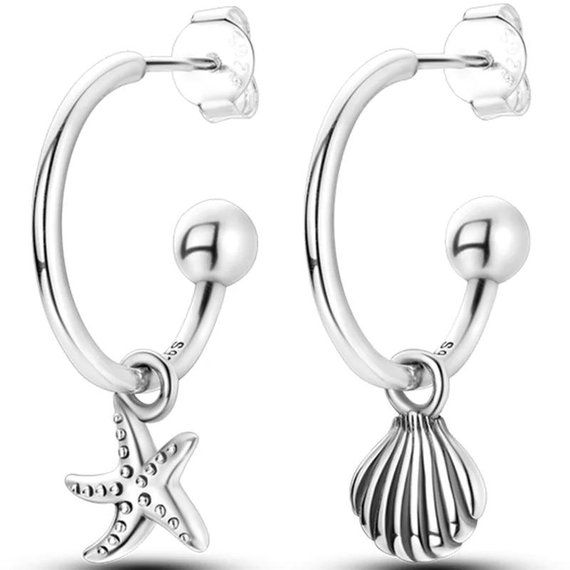 Sales100 % S925 Sterling Silber Sterne Mond Herzförmige Frauen Ohrringe Fit Original Ohrringe Hochzeit Edlen Schmuck Geschenke