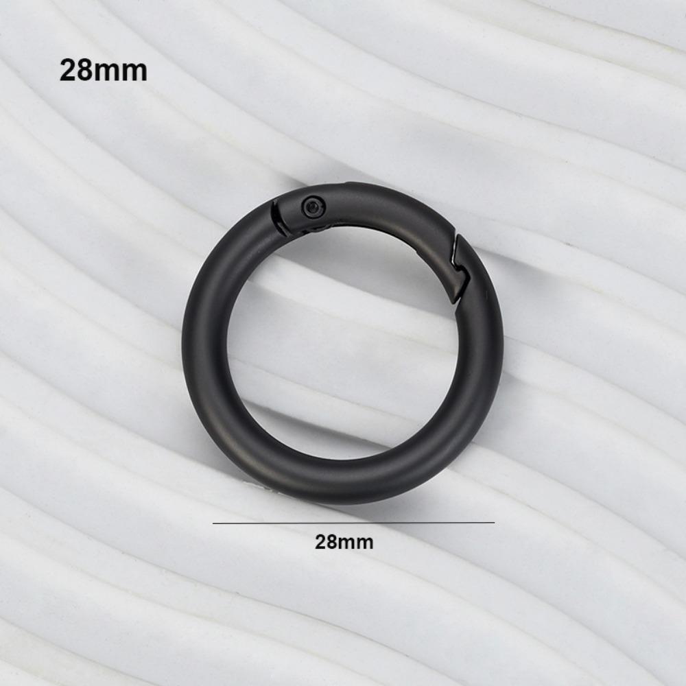Black Plated Gate Spring Carabiner Multisizes Round Push Trigger Snap Hooks 28mm Black