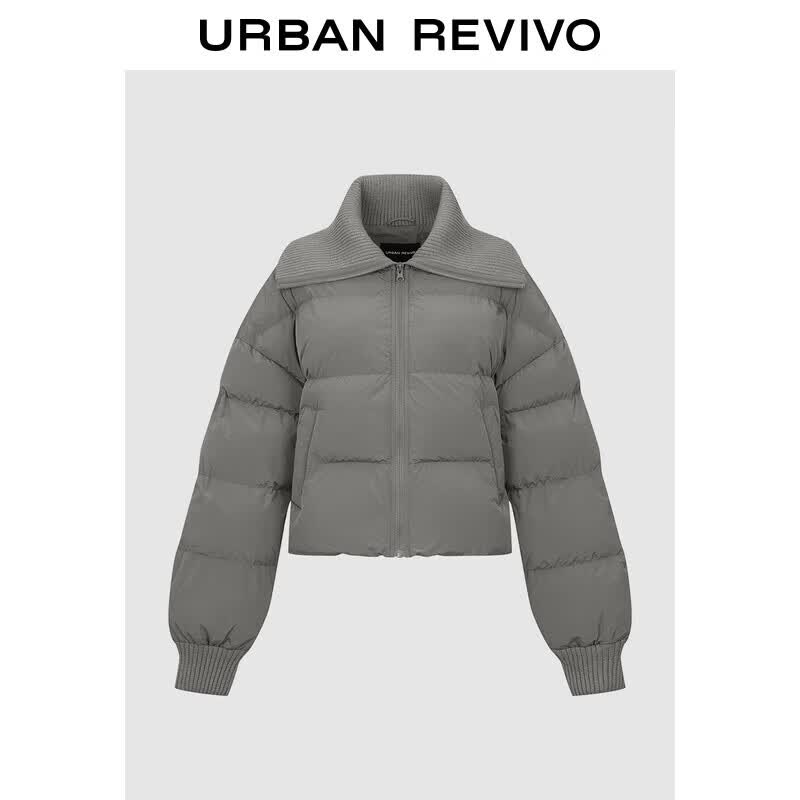 UR Women s Quilted Stand Collar Winter Puffer Jacket M