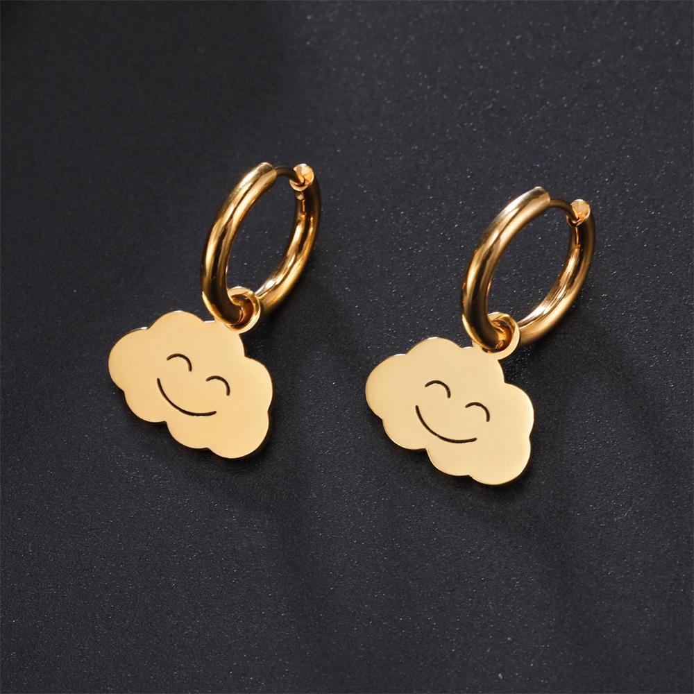 My Shape Lovely Flower Hoop Earrings for Women Gifts Stainless Steel Heart Sun Maple Leaves Earrings Fashion Jewelry Wholesale