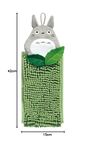 Senko My Neighbor Totoro Forest Totoro Hand Towel, Approx. 15 x 28 cm (when using the mall), Green, Absorbent, Quick-Drying Microfiber, 91184
