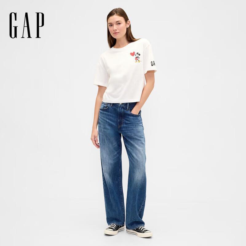 GAP Women s 2025 Winter Logo Cartoon Print Cotton Short Sleeve T-Shirt M
