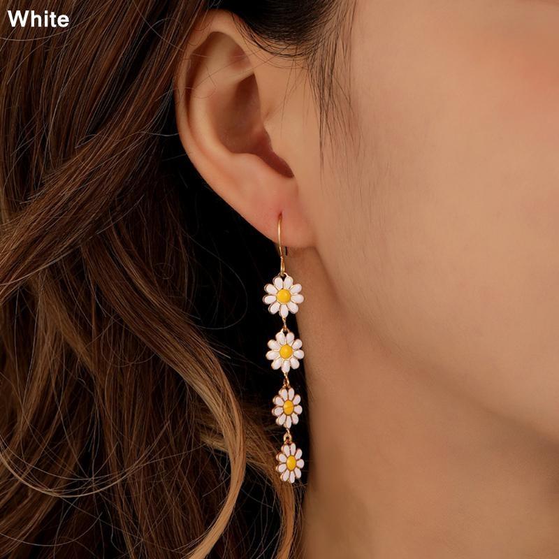 

Модные красочные серьги-капли с изображением ромашки, винтажные длинные висячие серьги с кисточками для женщин, ювелирные изделия для свадебной вечеринки, подарок