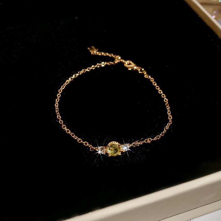 Korean Simple Bling Zirconia Flower Bracelet: High-End, Fashionable, Versatile, Sweet Women's Jewelry