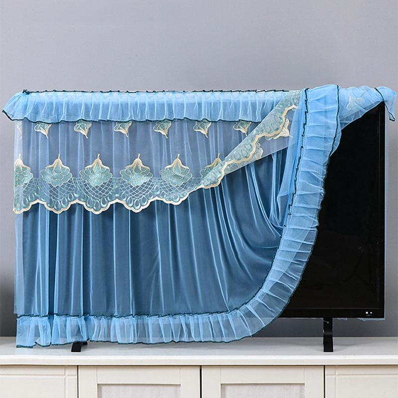 TV Screen Monitor Protector Cover 55/60/65/70/75inch Television LCD Protector Lace Embroidery Dust Cover Home Decorations