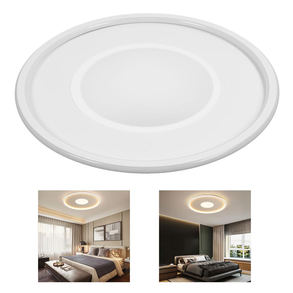 LED Ceiling Light Iron PC Stepless Dimmable Round Flush Mount Ceiling Light Fixture with APP Remote Control for Bedroom Hallway 110 to 265V