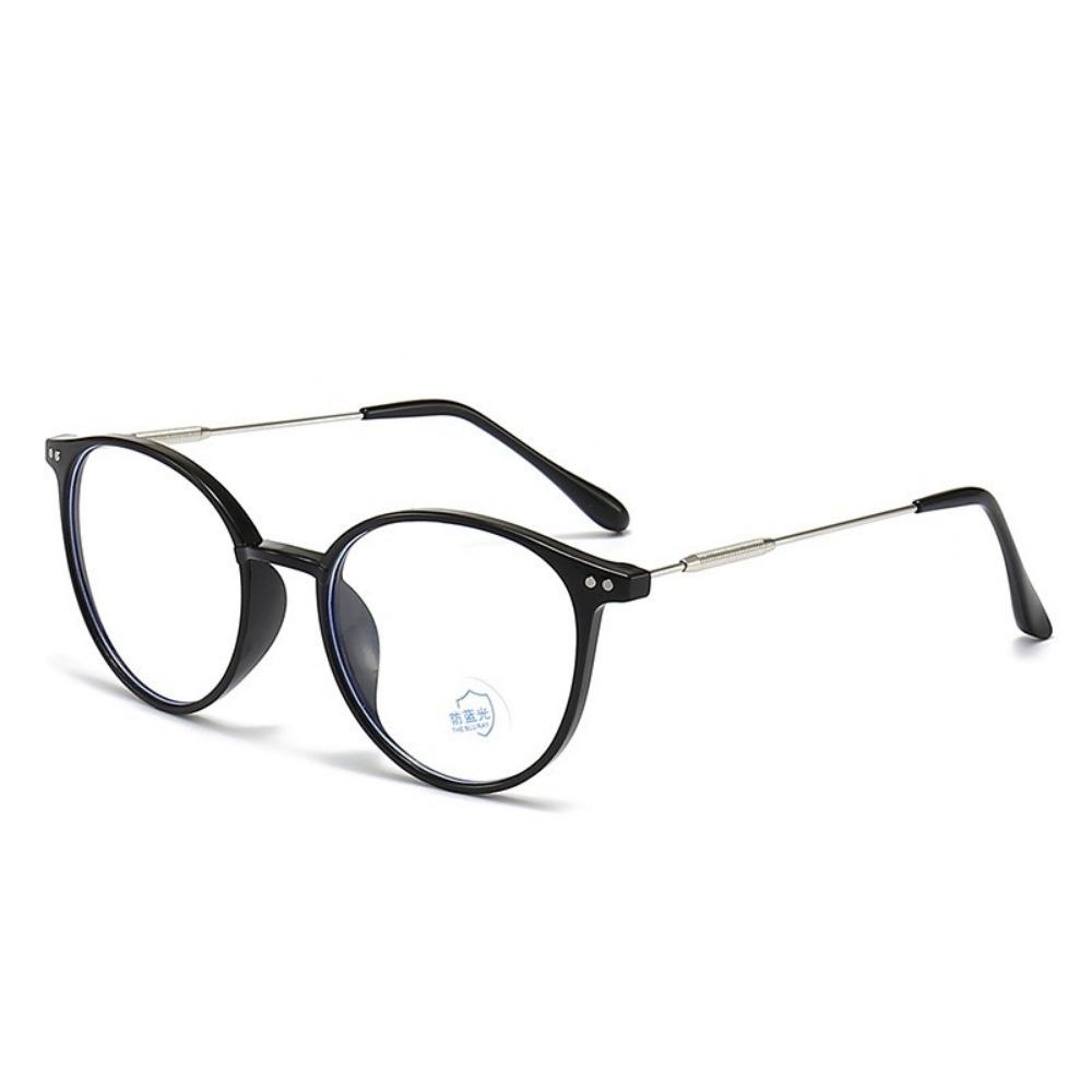 Anti-Blue Light Glasses Ultra-Light Blush Cold Brown Korean Anti Radiation Round Metal Frame Eyewear