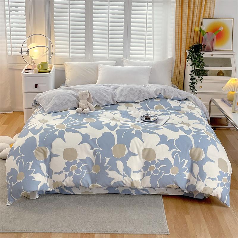 Floral Duvet Cover Botanical Flowers Pattern Bedding Cotton Comforter Cover Lightweight Boho Floral Quilt Cover for Girls Women