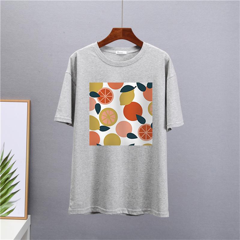 Shellsuning Casaul Kawaii Fruit Printed T Shirt Women Loose O Neck Short Sleeve Base Tees Female Simple Cotton Trendy White Tops