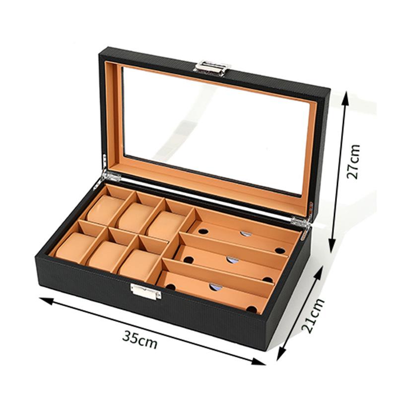 "Carbon Fiber Watch & Jewelry Box for Men and Women"