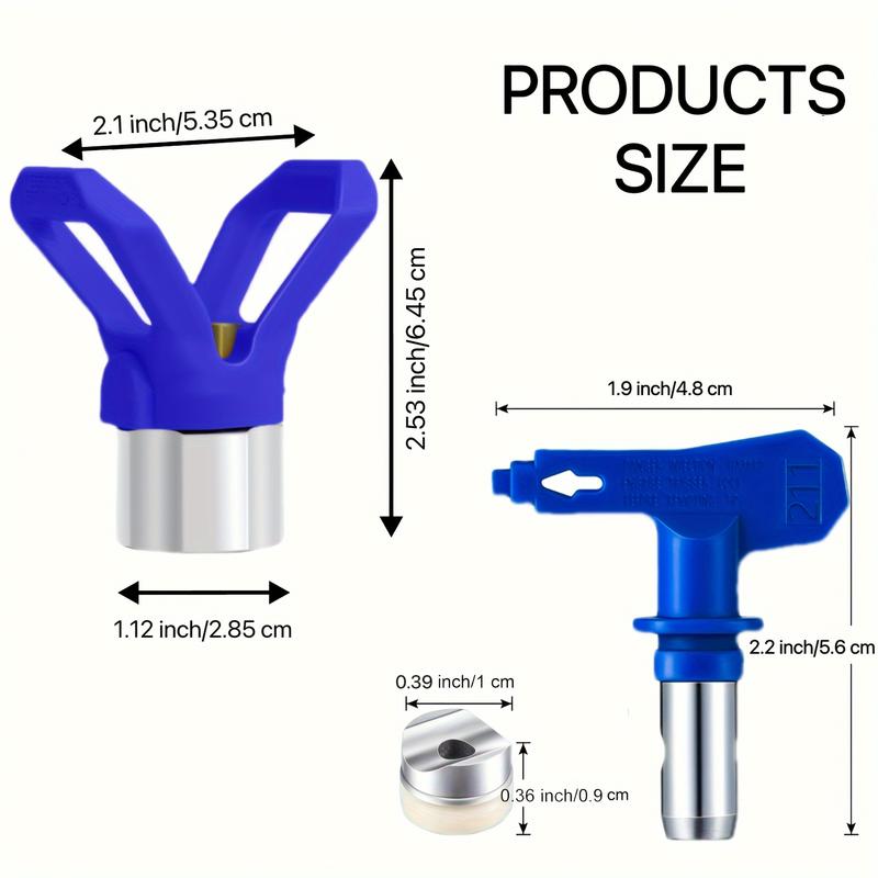14Pcs Airless Paint Nozzle Set, Reversible Tips (211 315 417 515 517 523) with Spray Gun Parts & Filters