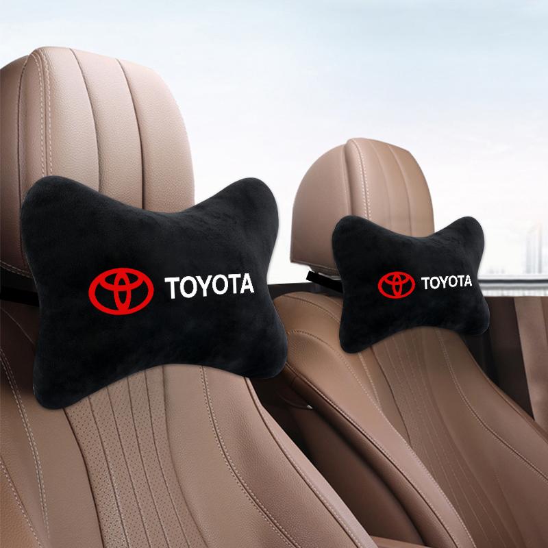 Car interior stickers Universal Breathable Plush Car Seat Cushion Cover Car Headrest For Toyota Corolla Camry C-hr Rav4 Yaris