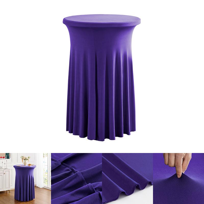 Height Stretch Round Tablecloth Commercial Conference Cocktail Bar Table Cover Hotel Wedding Party Skirt Elastic Table Cloth