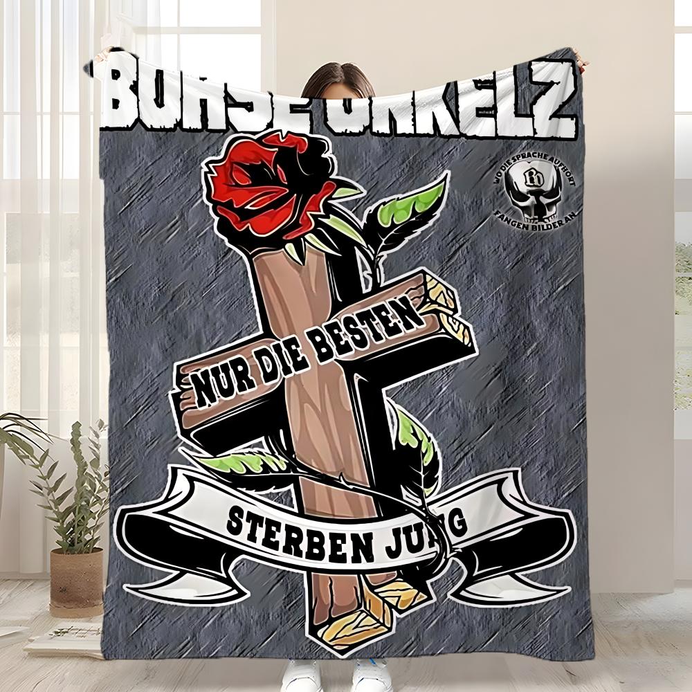 Zespół Bohse Onkelz Rzut Kid-Friendly Flanelowy Kocyk Miękki Ciepły Antystatyczny Zmywalny Na Cały Sezon