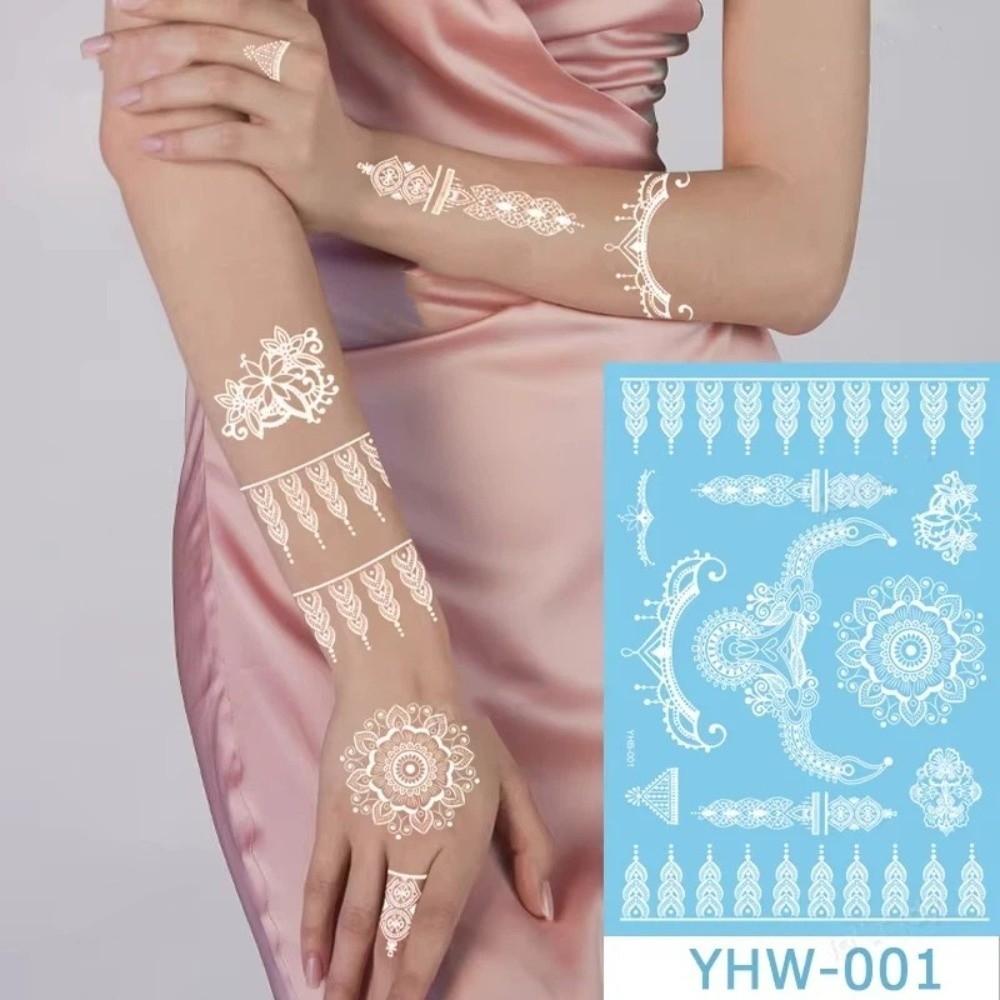 Lace Flower White Tattoo Stickers Long-lasting Butterfly Tattoo Stickers Women Men