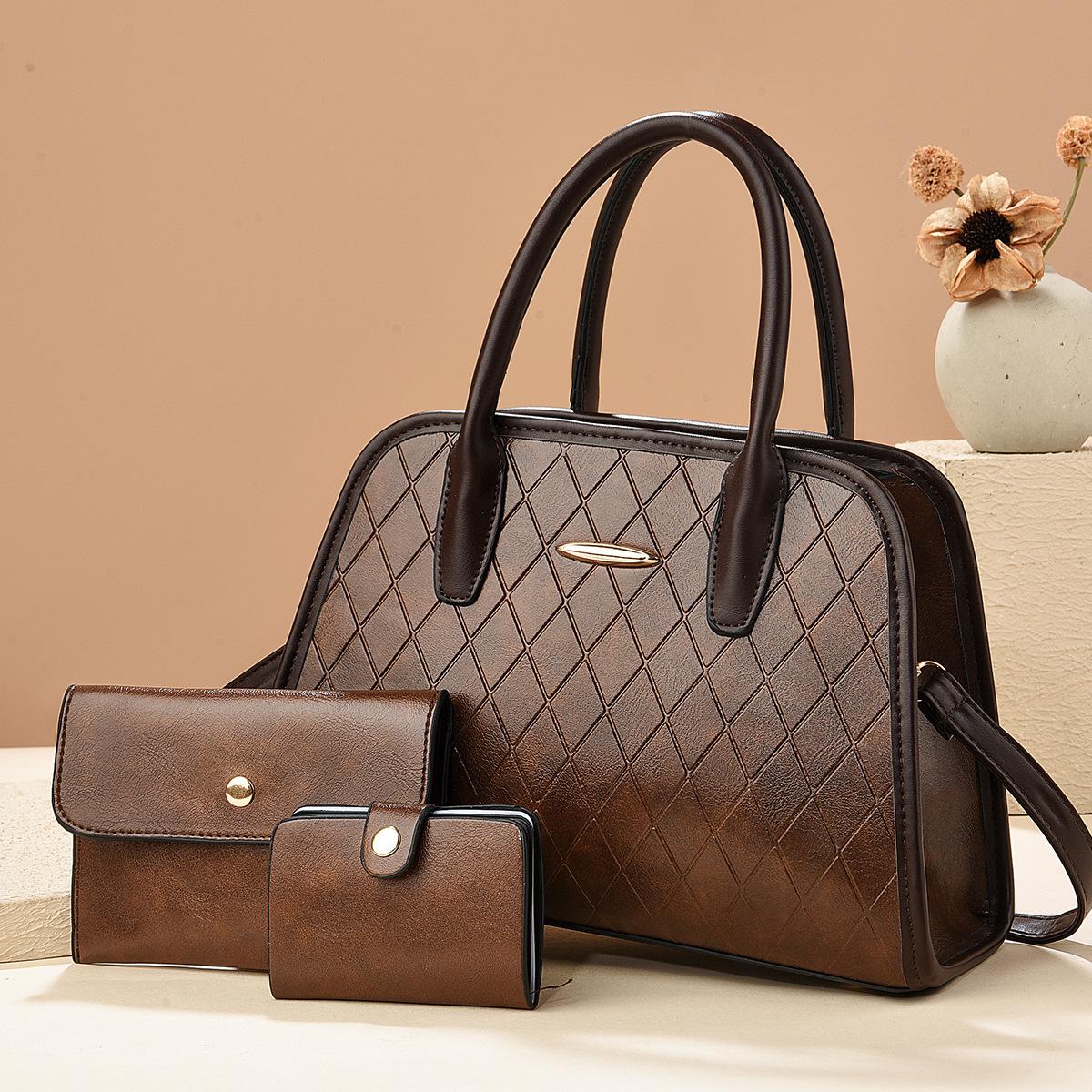 

Новая женская сумка на одно плечо с ромбовидной текстурой, сращивающаяся, большая вместительная сумка, простая повседневная сумка через плечо для женщин .