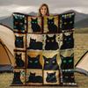 Colorful Cat Face Pattern Blanket for Sofa Bed Travel Camping Living Room Office Conditioning Blanket for All Seasons Gifts
