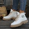2025 New Fall/Winter Women's Warm Martin Boots Fleece Thickened Lace-up Platform Boots Shoes