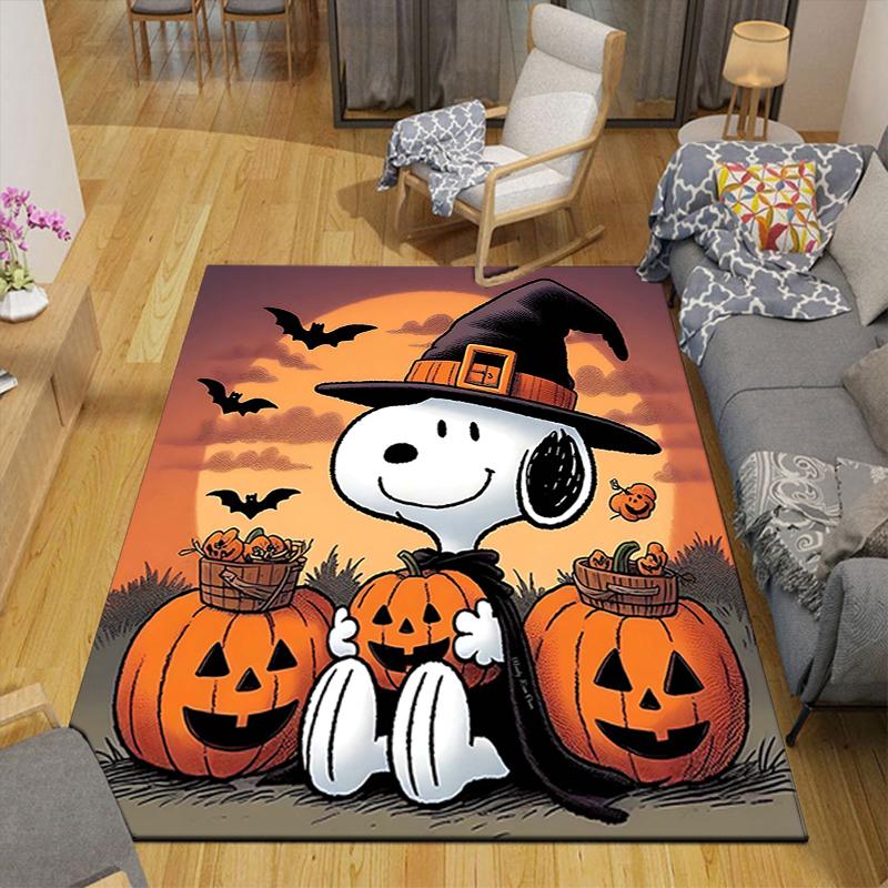 1Pc Snoopy Halloween Night Rug Office Carpet Indoor Outdoor Doormat Nonslip Soft And Comfortable Living Room Christmas Halloween Gift D918102