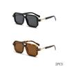 Retro Square Frame Sunglasses Men And Women With The Same European And American Double Beam Sunglasses Trend To Wear Decorative