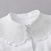 Breathable Cotton Polyester False Collar With Peplum Shoulder Design Easy To Wear Fashion Neckpiece For Daily Outfits