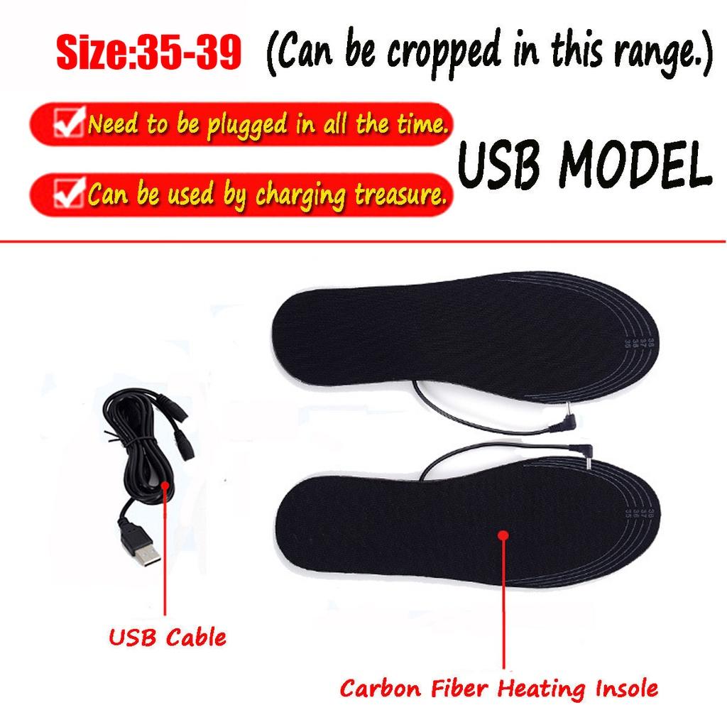 Electric Heated Shoe Insoles Warm Sock Feet Usb Foot Winter Warmer Pad