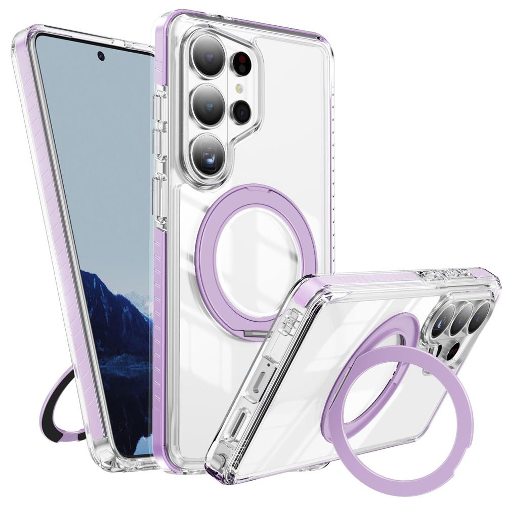 Highly Transparent Folding Magnet Stand Magnetic Phone Case For Samsung S26 Ultra S26 Plus Anti-Slip Frame Bumper Armor Cover