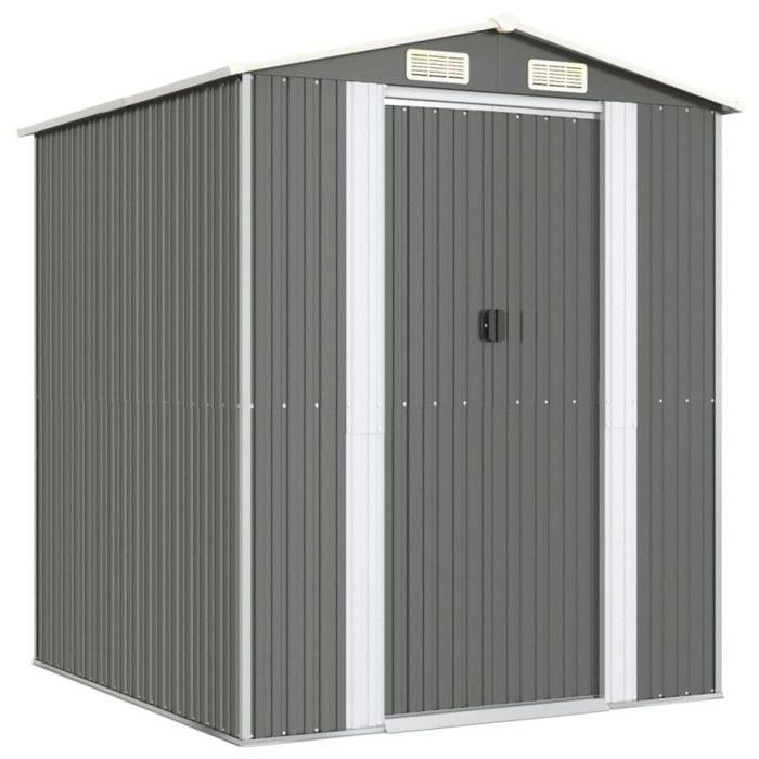 3147438 vidaXL Abri de jardin Gris clair 192x191x223 cm Acier galvanisé