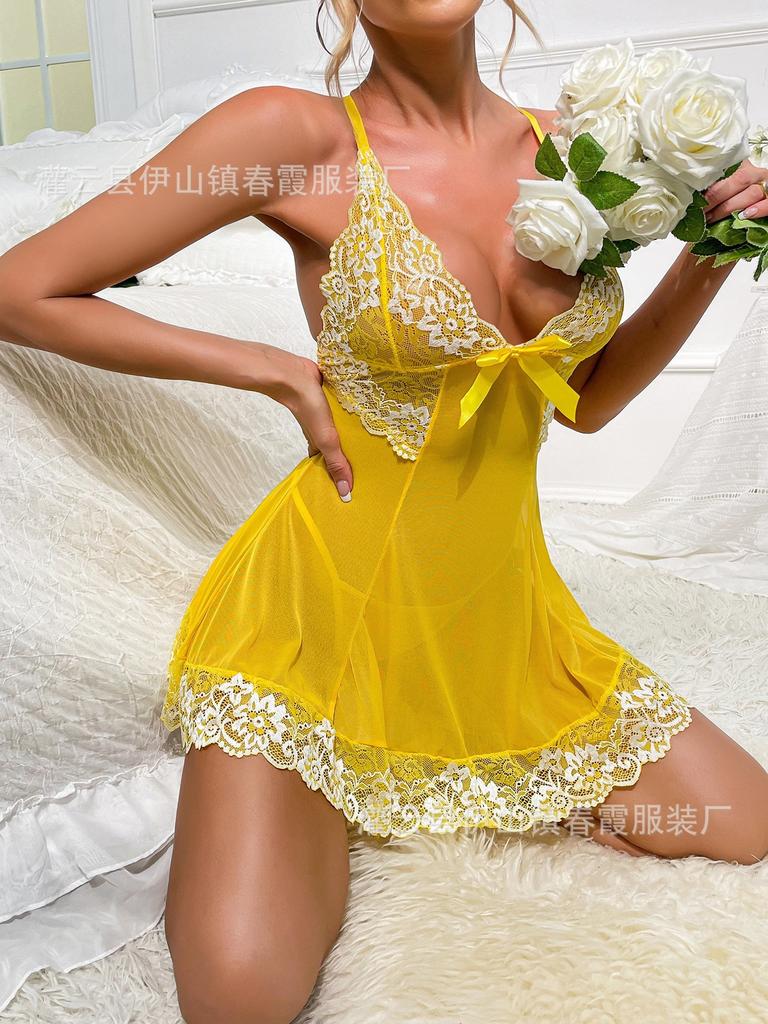 New, new sexy perspective mesh suspender sex pajamas women