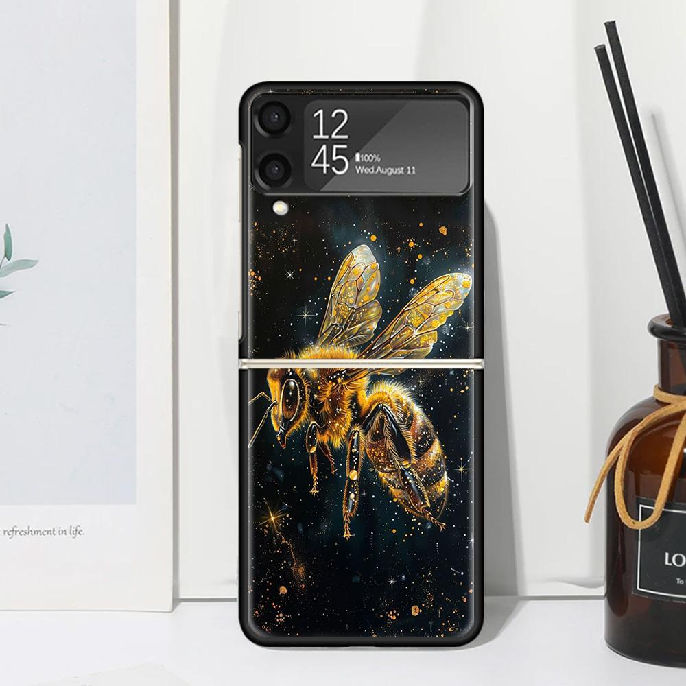 Bee Keeping Honey Animal Phone Case Cover for Samsung Galaxy Z Flip 7 6 5 4 3 5G Flip3 Flip4 Flip5 ZFlip6 ZFlip7 Black Fundas Cl
