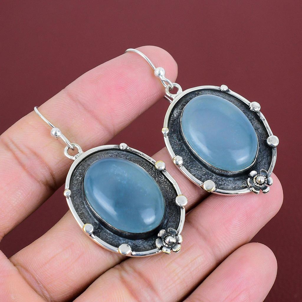 Aquamarine Earring Original Gemstone Jewelry 925 Sterling Silver Earring Handmade Earring Aquamarine Jewelry Dangle Earring Gifts For Friend