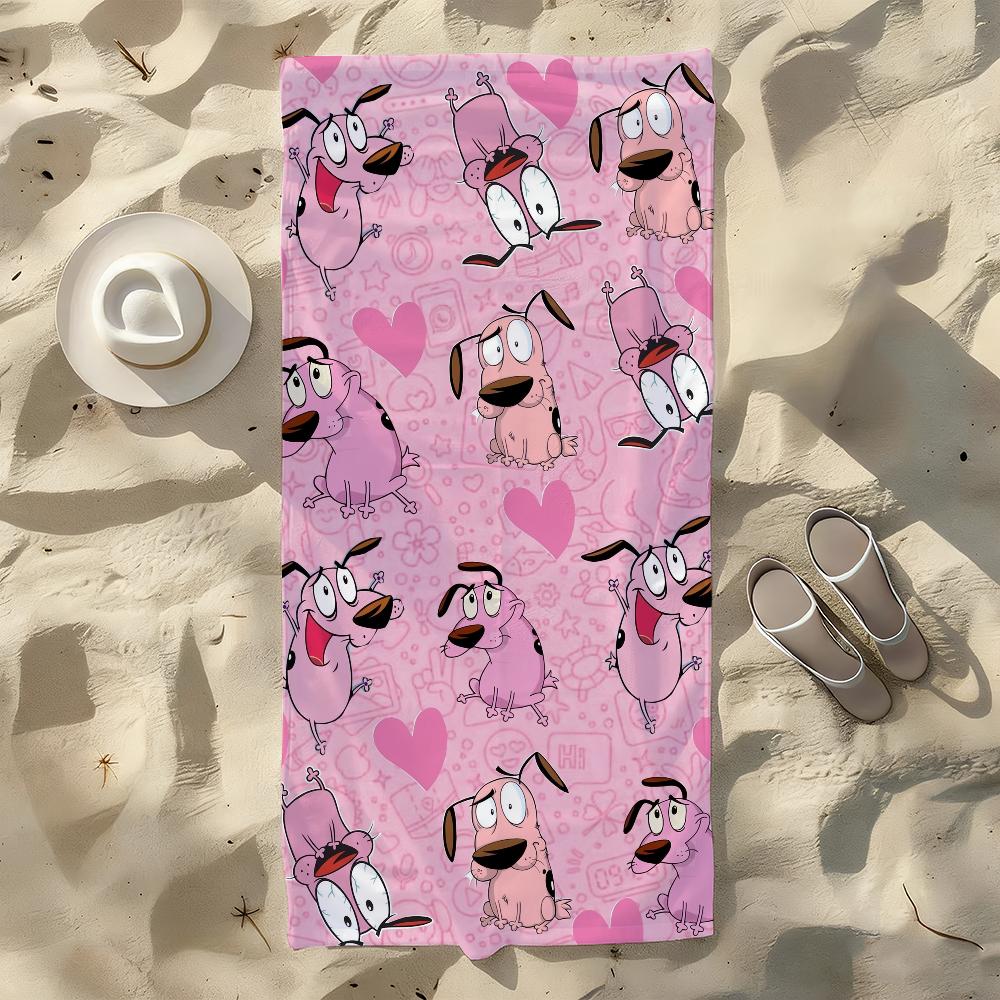 C-Courage the C-Cowardly-S Dog Towel For Swim Yoga Gym Quick Drying Soft and skin-friendly Beach Towels All-Season