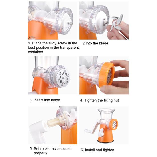 Powerful Meat Grinder Multifunctional Manual Food Cutter Blender Grinding Tool