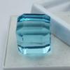 Lab-Created Blue Aquamarine Loose Gemstone Cube Cut 52.95 ct for Jewelry Making and Gem Collections