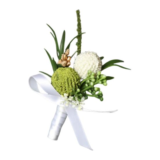 Artificial Wedding Corsage And Boutonniere Set Silk Flower Wrist Corsage And Lapel Pin for Bridal Party Business Opening Ceremony Guest Flower
