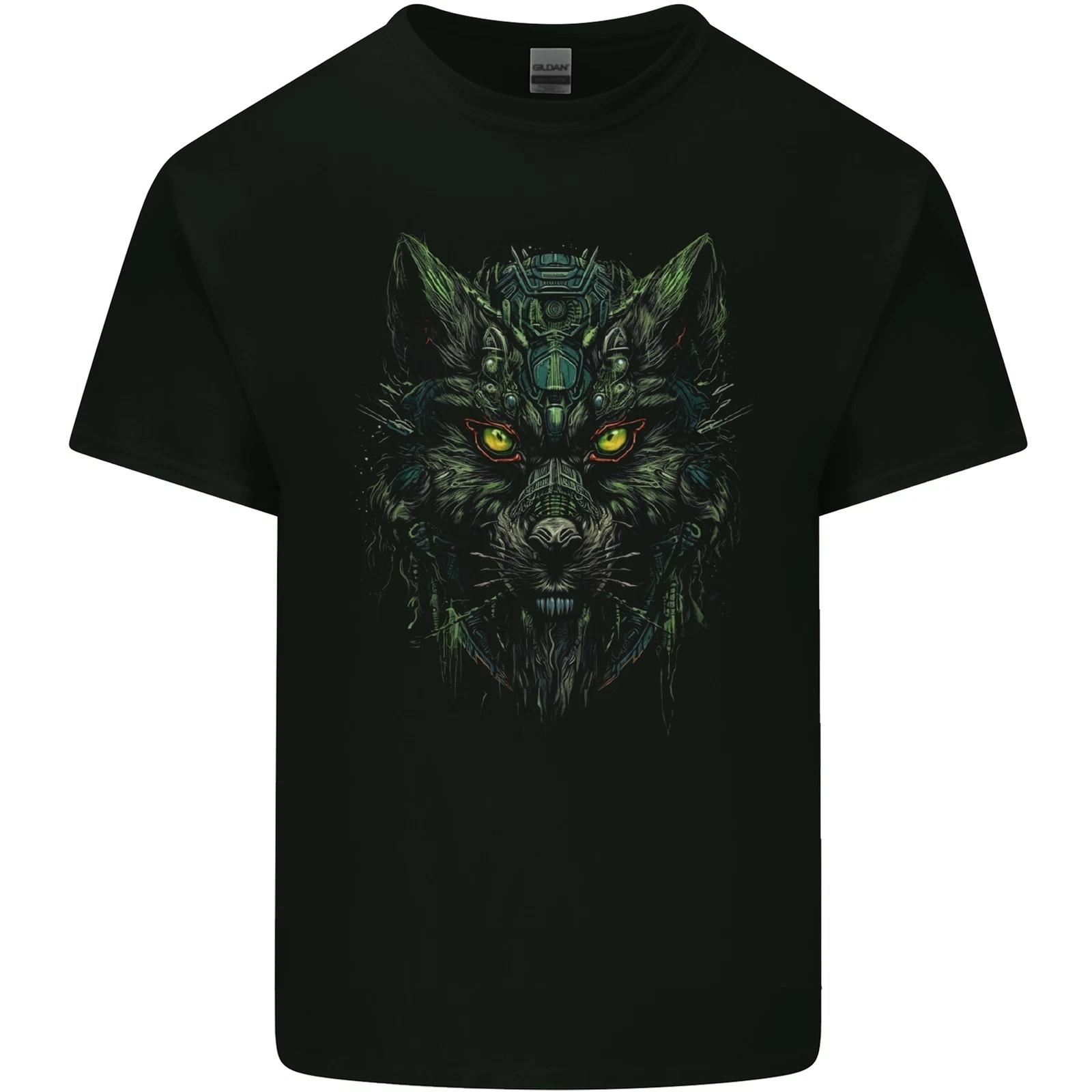 Cyber Wolf Werewolf Lycan Kids T-Shirt Childrens S