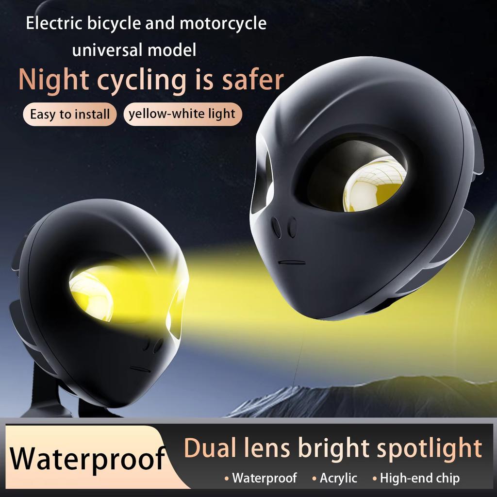 Motorcycle Headlight LED Super Bright Driving Lights Waterproof Auxiliary Headlight   External Spotlight Fog Novel Alien Light