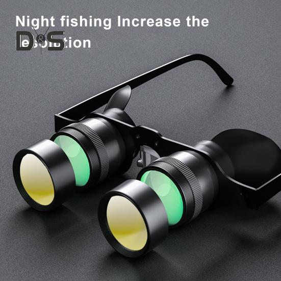 Outdoor Fishing Binoculars Glasses 10X Zoom Magnification Adjustable Hands-Free Portable Bird Watching Theater Concert Binocular Telescope