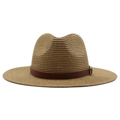 Women Paper Straw Panama Hats Wide Brim Summer Beach Caps UV Protect Jazz Sun Hat Men Foldable Fedoras Cap Chapeu