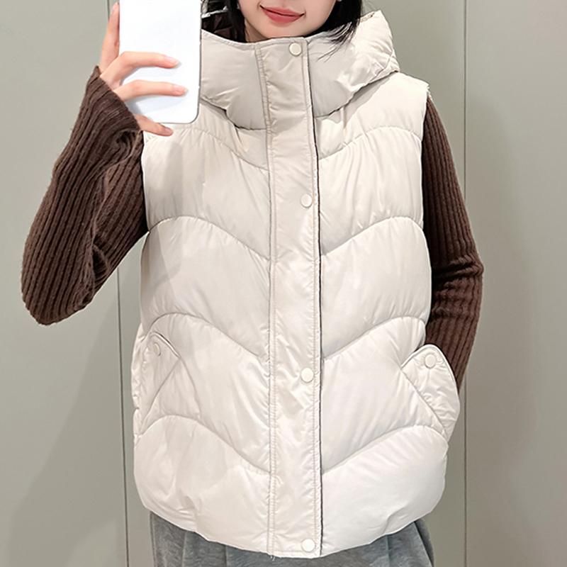 Fashion Winter Sleeveless Vest Woman Warm Outerwears Hooded Casual Thick Women's Jackets