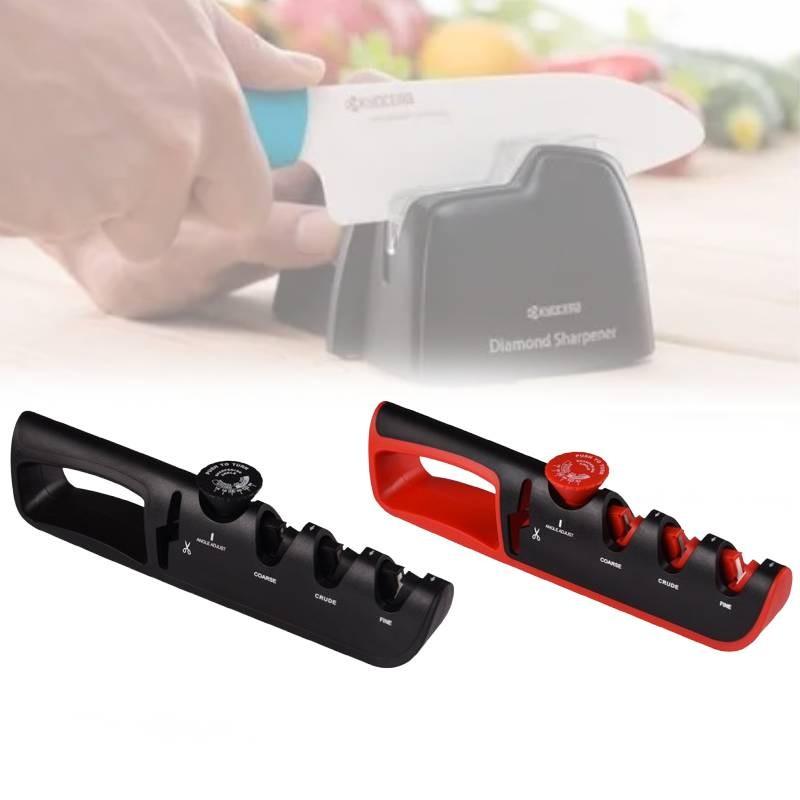 Professional 4in1 Knife Sharpener With Tungsten Steel And Ceramic Stones For Home Kitchen Use
