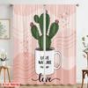 2pcs 2D Flat Printing Party Window Curtains Love Nature Cactus Polyester Without Electricity 0 for Home & Party Decoration