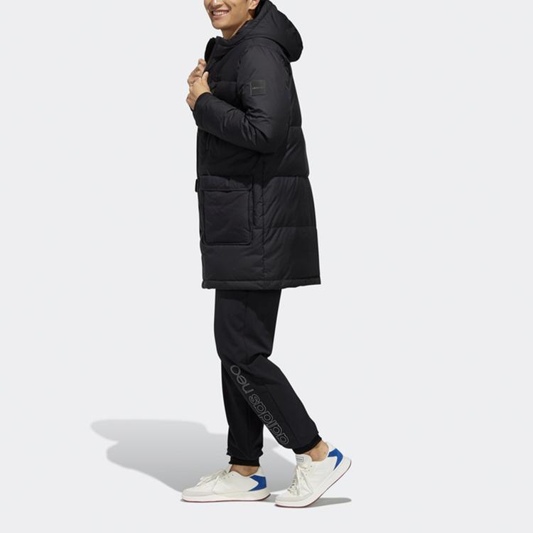 Adidas Neo Casual Hooded Warm Down Jacket Men Outerwear Black FK9948