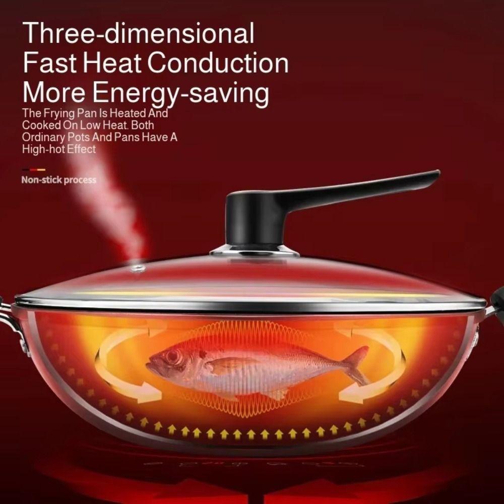 Non-Stick Surface Nonstick Wok Scratch-Resistant Coating Multi-Functional Fry Pan  All Stoves