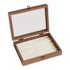 Walnut Color Jewelry Storage Box Dust-proof Design Velvet Material Ring Storage Box Vintage Style Light Luxury Packaging