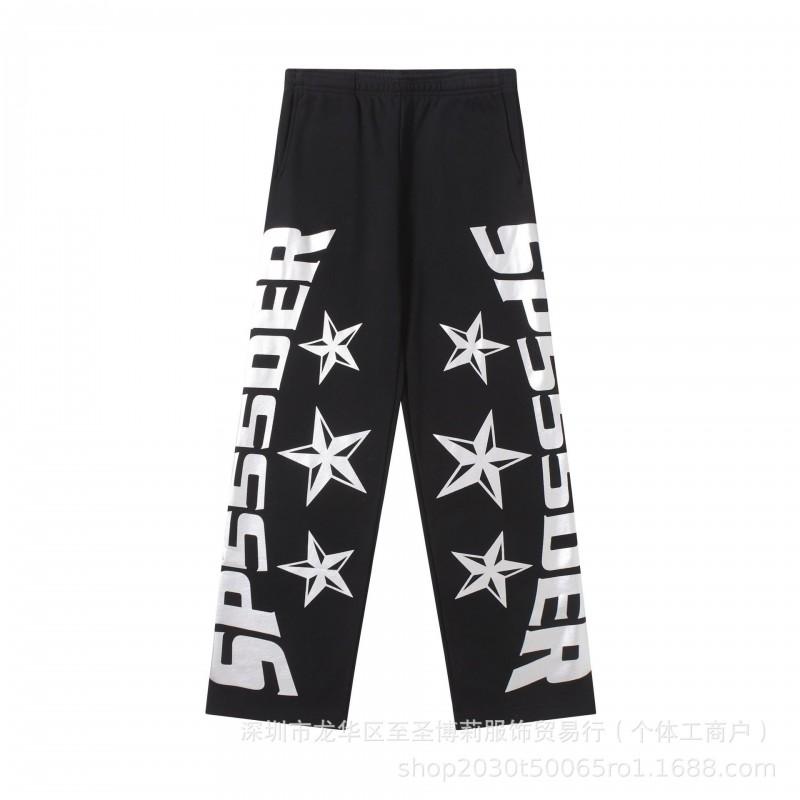 25FW SP555555 Hoodie Set Tree Embroidered Rhinestone Sweatshirt Joggers Streetwear