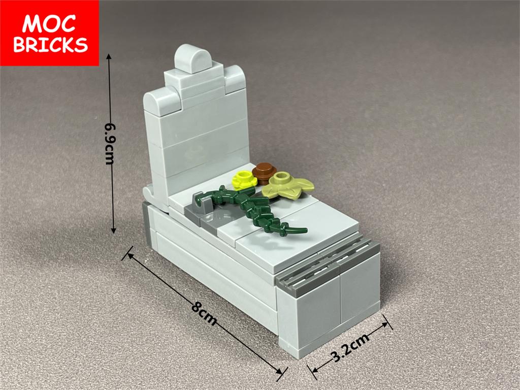 MOC Bricks Moveable Grave Halloween Skeleton Luminous Ghost Assembled Building Blocks Accessories Children's Toys