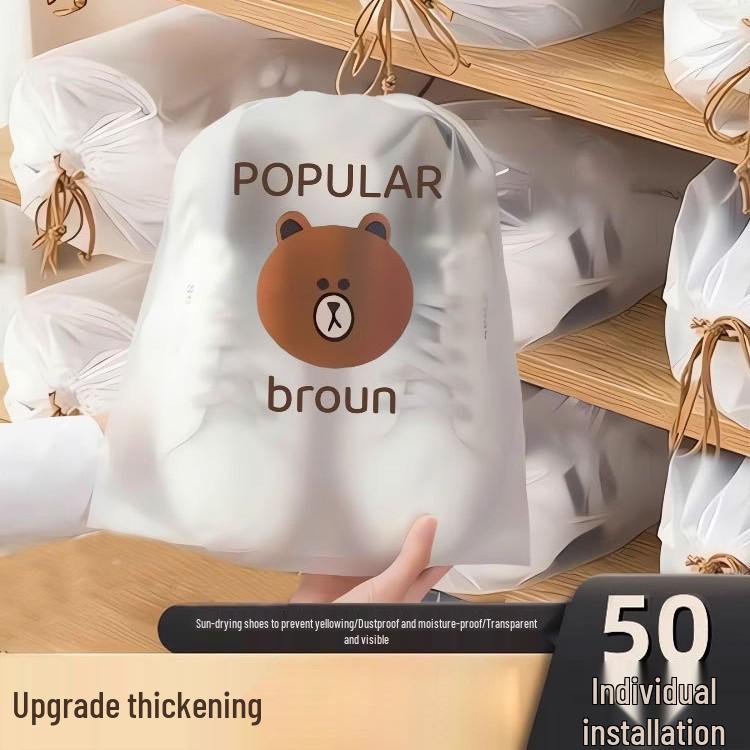 Little Bear Frosted Drawstring Shoe & Travel Storage Bag