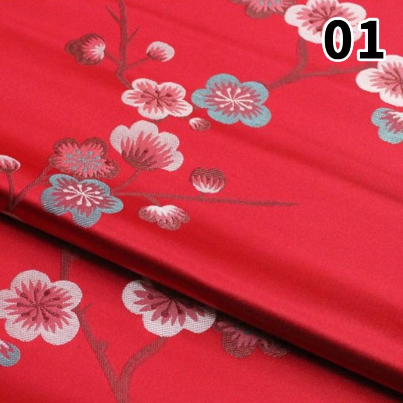 100x75cm Chinesischer Stil Jacquard Brokatstoff Pflaume bedrucktes Tuch für DIY Nähen Mongolische Robe Antikes Bühnenkostüm
